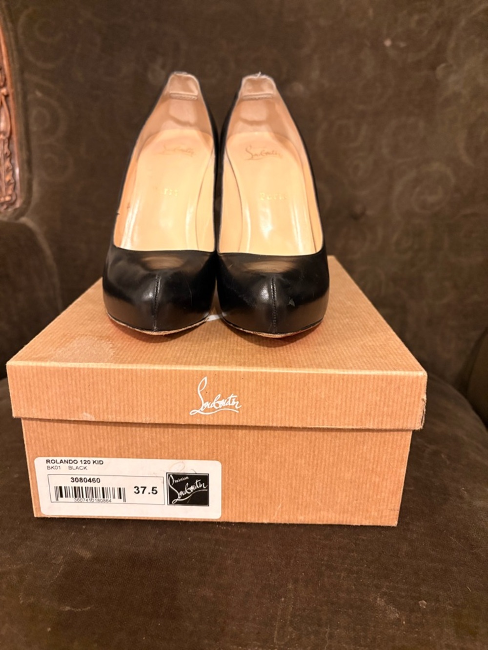 Christian Louboutin Black Patent Leather Pointed-Toe Pumps